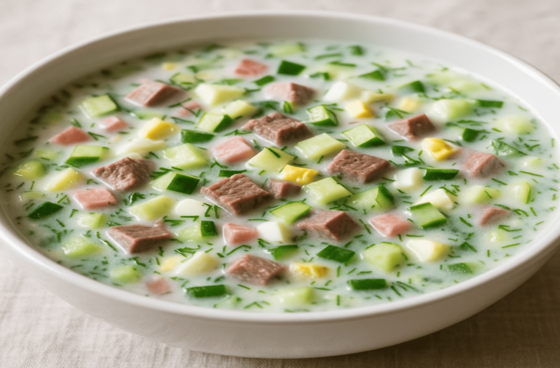 Окрошка с говядиной